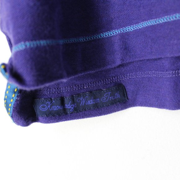 Robert Graham Polo Golf Shirt Mens M Purple Solid abstract flip collar placket - Picture 6 of 10